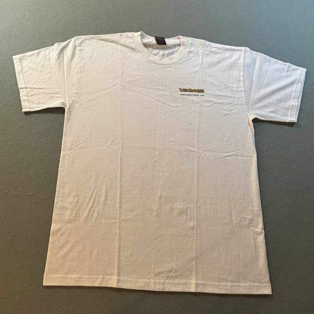 VTG WebCrawler Search Engine T Shirt Mens XL White Stink Fish Promo 90s NWOT